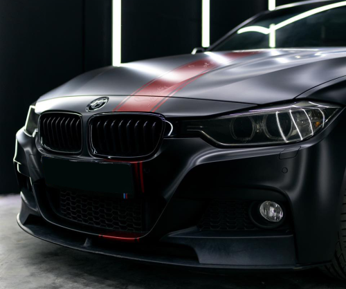 wrap xe, dán đổi màu xe bmw 328i wrap matte black