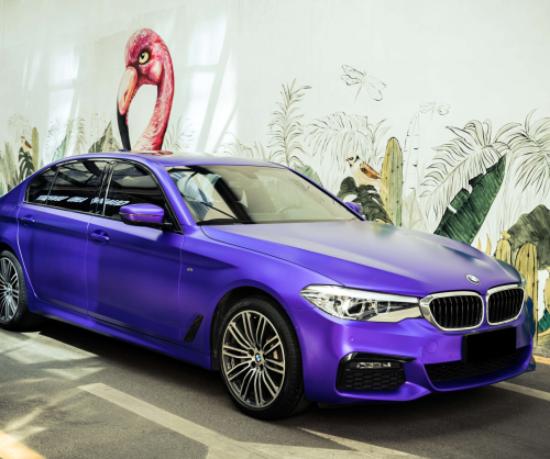 wrap xe, dán đổi màu xe BMW 530i wrap Satin Violet Purple
