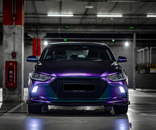 wrap xe - dán đổi màu xe Hyundai Elantra Wrap Matte Purple Malachite