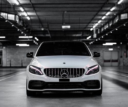 wrap xe - dán đổi màu xe Mercedes C43 Wrap Gloss Creamrose Pearl White