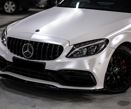 wrap xe - dán đổi màu xe Mercedes C200 Wrap Satin Pearl White