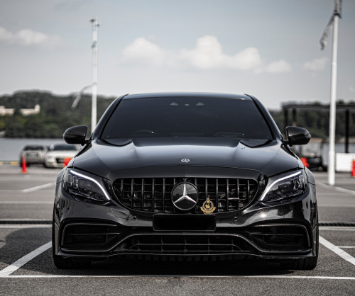 wrap xe - dán đổi màu xe Mercedes C300 Wrap Gloss Diamond Black