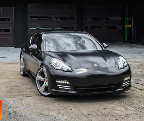 wrap xe, dán đổi màu xe Porsche Panamera wrap satin black