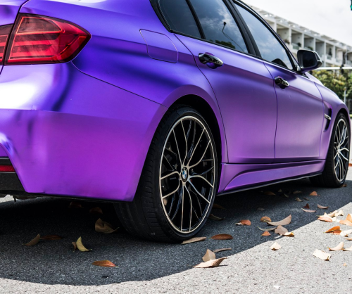 wrap xe - dán đổi màu xe BMW series 3 wrap satin chrome violet