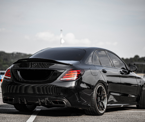 wrap xe - dán đổi màu xe Mercedes C300 Wrap Gloss Diamond Black