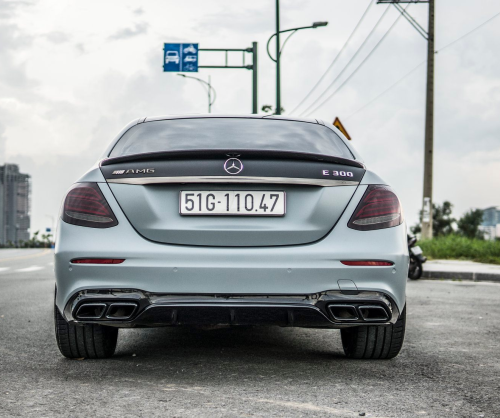 wrap xe, dán đổi màu xe Mercedes E300 wrap matte battleship grey