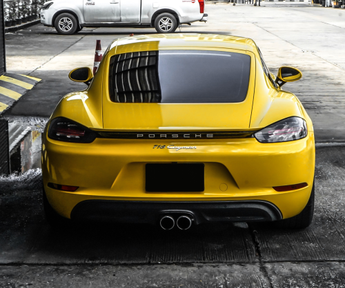 wrap xe, dán đổi màu xe Porsche 718 wrap gloss sun flower