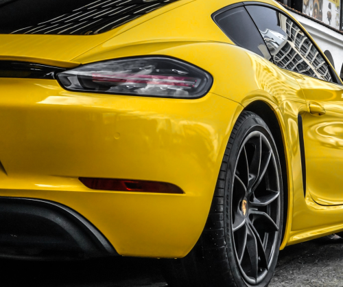 wrap xe, dán đổi màu xe Porsche 718 wrap gloss sun flower