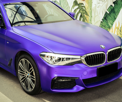 wrap xe, dán đổi màu xe BMW 530i wrap Satin Violet Purple
