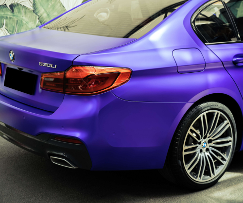 wrap xe, dán đổi màu xe BMW 530i wrap Satin Violet Purple