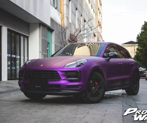 wrap xe, dán đổi màu xe porsche macan wrap satin chrome violet