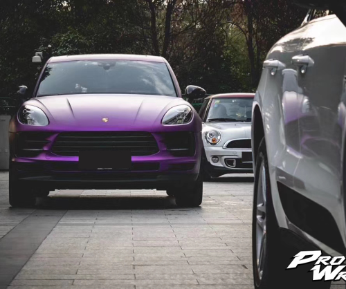 wrap xe, dán đổi màu xe porsche macan wrap satin chrome violet