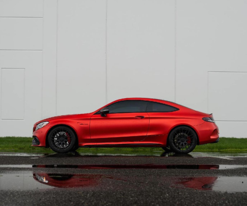 wrap xe - dán đổi màu xe mercedes c63 wrap satin chrome red