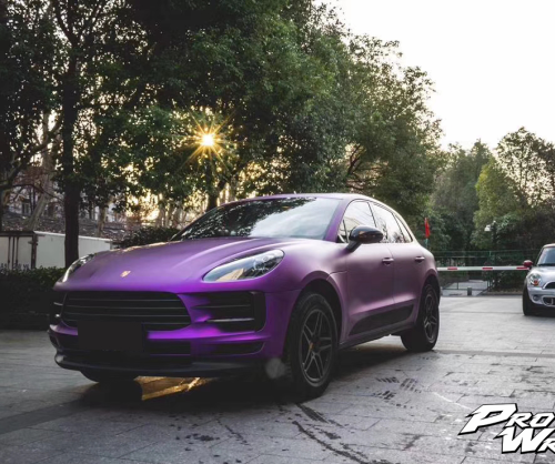 wrap xe, dán đổi màu xe porsche macan wrap satin chrome violet