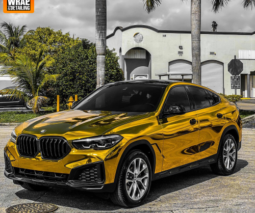wrap xe - dán đổi màu xe BMW X4 wrap chrome gold