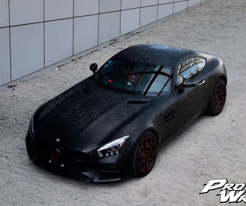 wrap xe - dán đổi màu xe mercedes amg gt wrap shadow black