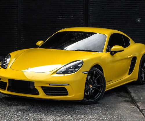 wrap xe, dán đổi màu xe Porsche 718 wrap gloss sun flower