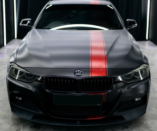wrap xe, dán đổi màu xe bmw 328i wrap matte black