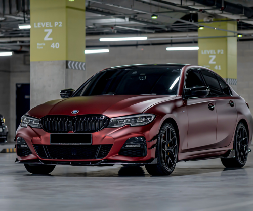 wrap xe, dán đổi màu xe BMW 330i Wrap Satin Dragon Blood