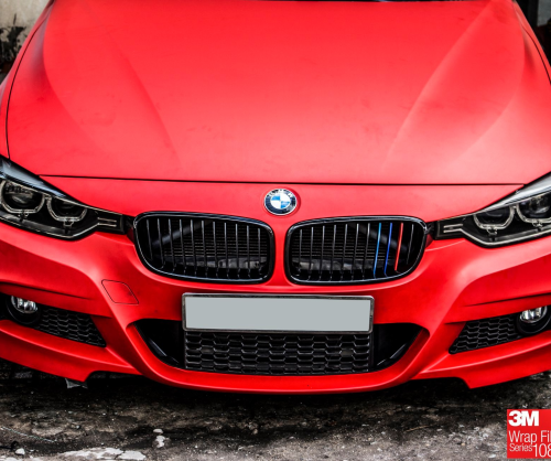 wrap xe - dán đổi màu xe BMW series 3 wrap matte red