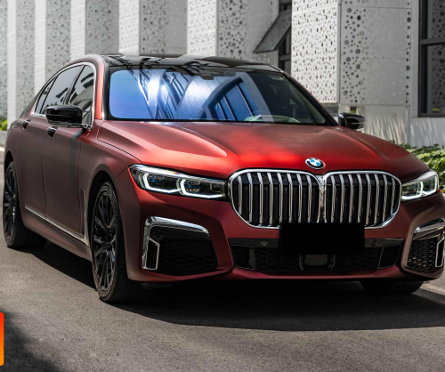 wrap xe - dán đổi màu xe BMW series 7 wrap satin dragon red