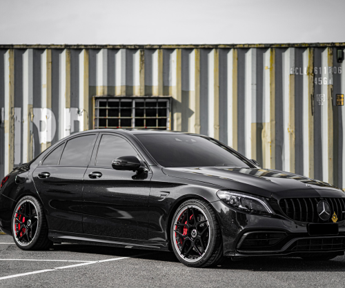 wrap xe - dán đổi màu xe Mercedes C300 Wrap Gloss Diamond Black
