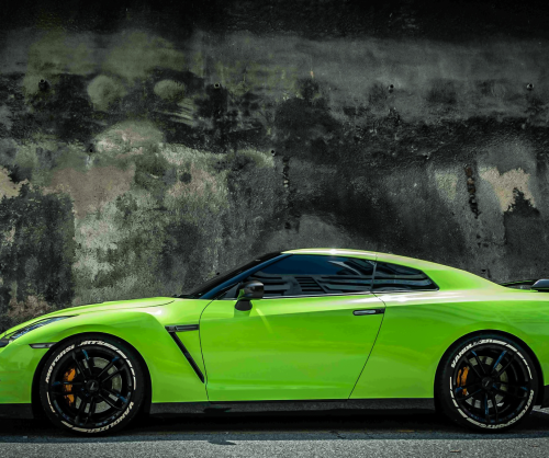 wrap xe, dán đổi màu xe Nissan GTR Wrap Gloss Apple Green