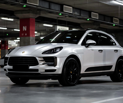 wrap xe, dán đổi màu xe Porsche Macan Wrap Satin Pearl White