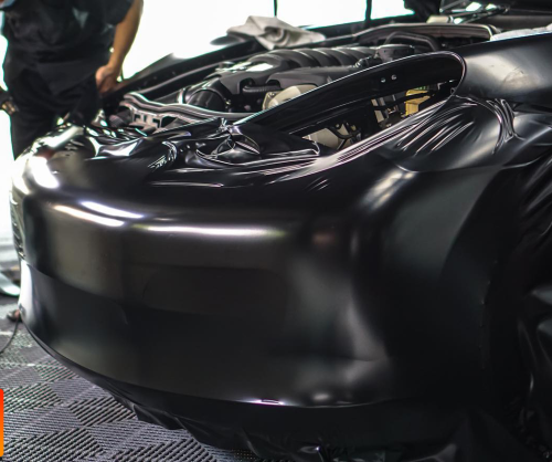 wrap xe, dán đổi màu xe Porsche Panamera wrap satin black