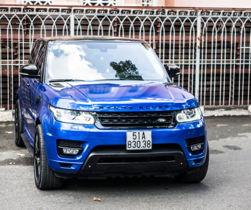 wrap xe, dán đổi màu xe Range Rover Sport wrap gloss deep blue