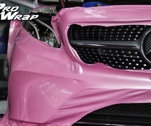 Mercedes E200 Coupe wrap Pink Metallic