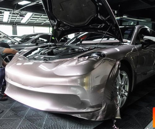 wrap xe, dán đổi màu xe Porsche Panamera wrap gloss ice berry metallic