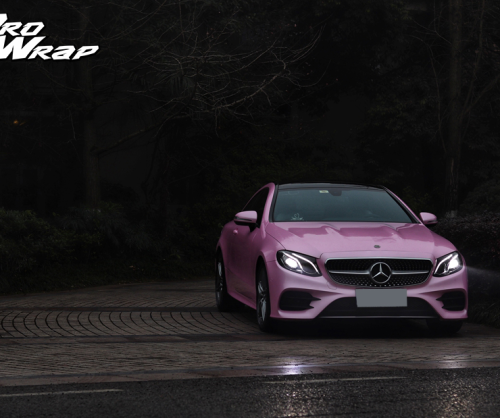 Mercedes E200 Coupe wrap Pink Metallic