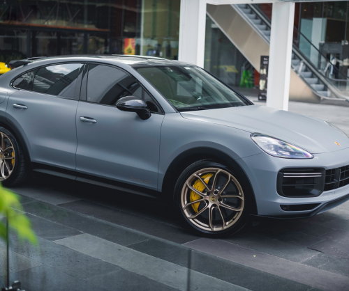 wrap xe, dán đổi màu xe Porsche Cayenne wrap matte nardo gray