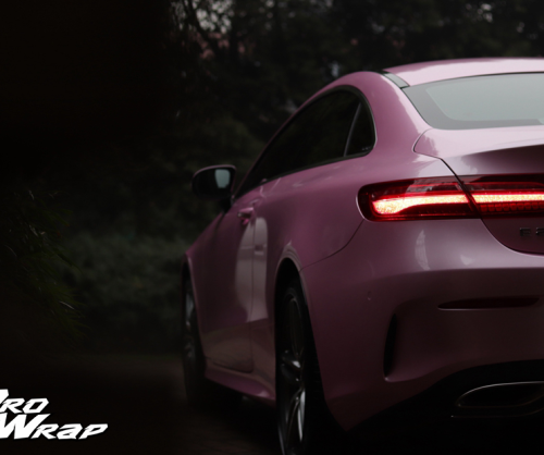Mercedes E200 Coupe wrap Pink Metallic
