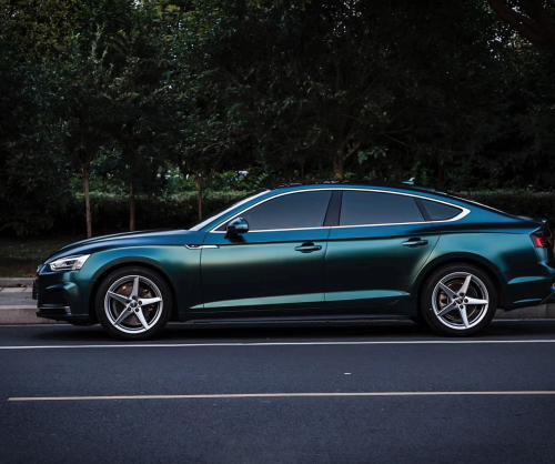 wrap xe, dán đổi màu xe Audi A5 wrap matt blackish Green