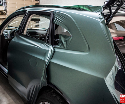 wrap xe, dán đổi màu xe Audi Q5 wrap matte pine green metallic
