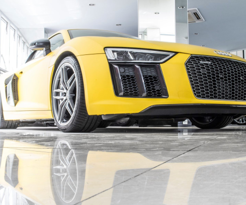 wrap xe, dán đổi màu xe Audi R8 wrap matte yellow