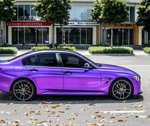 wrap xe - dán đổi màu xe BMW series 3 wrap satin chrome violet