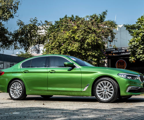 wrap xe - dán đổi màu xe BMW series 5 wrap Gloss Sonoma Green 
