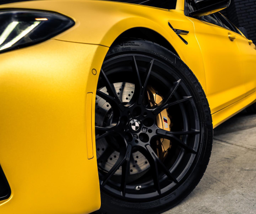 wrap xe - dán đổi màu xe BMW series 5 wrap satin yellow metallic
