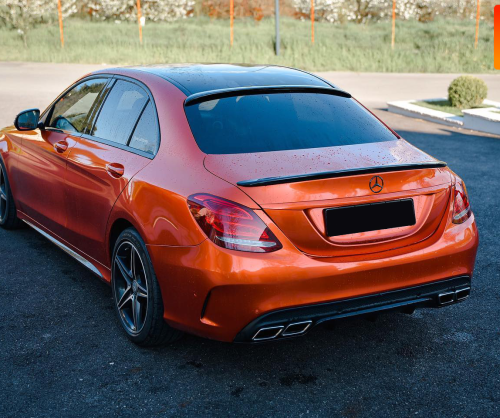 wrap xe - dán đổi màu xe Mercedes C200 wrap gloss Paprika Orange