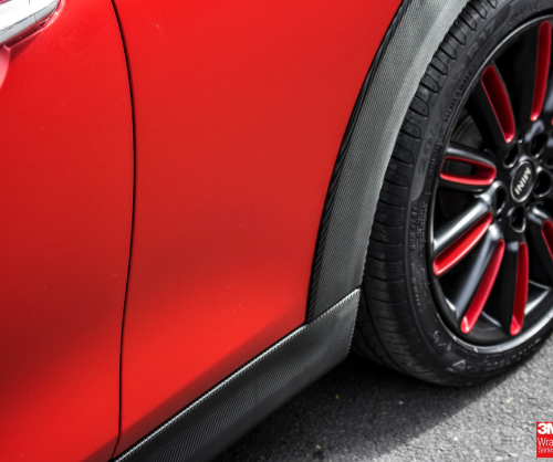 wrap xe, dán đổi màu xe Mini Cooper wrap satin red