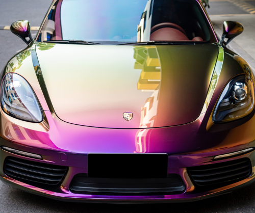 wrap xe, dán đổi màu xe Porsche 718 Boxster Wrap Gloss Crazy Grape