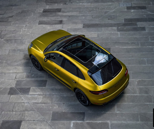 wrap xe, dán đổi màu xe Porsche Macan wrap satin gold metallic