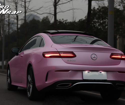 Mercedes E200 Coupe wrap Pink Metallic