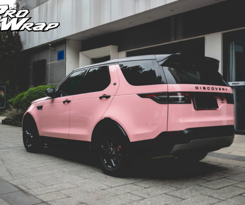 wrap xe, dán đổi màu xe range rover discovery wrap sakura pink