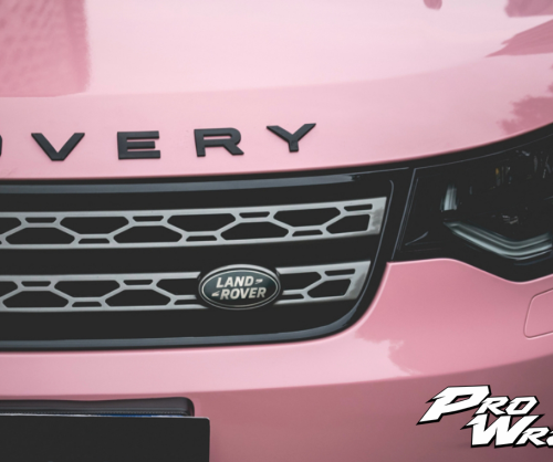wrap xe, dán đổi màu xe range rover discovery wrap sakura pink
