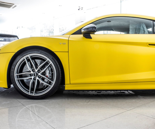 wrap xe, dán đổi màu xe Audi R8 wrap matte yellow