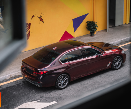 wrap xe, dán đổi màu xe BMW 7 series wrap gloss madeira red